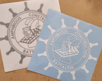 US Navy Seabees Vinyl Decal: Amphibious Construction Battalion