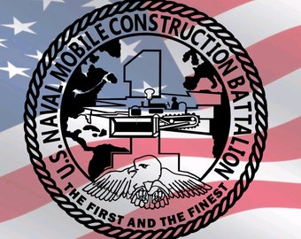 Navy Seabees Decal: NMCB 1 Naval Construction Battalion Vinyl Sticker