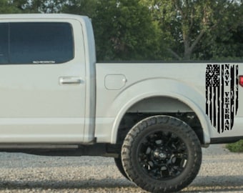 Military Branch Distressed Flag Decal: Navy, Army, Marines - Truck, Tailgate