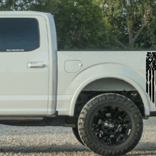 Military Branch Distressed Flag Decal: Navy, Army, Marines - Truck, Tailgate