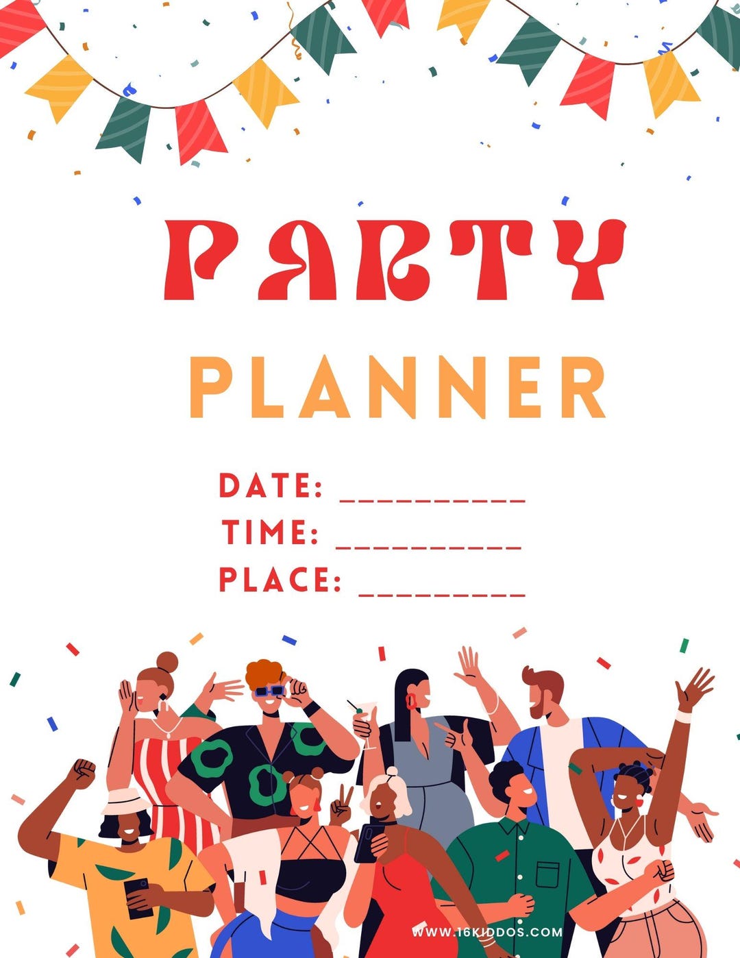 Printable Party Planner | Mindmap Event Organizer | Birthday, Dinner ...