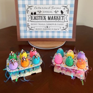 Mini Egg Carton, Candy Egg Carton, Fake Candy Eggs, Candy Sprinkle Eggs, Egg Wood Pallet, Egg Crate Decor, Tiered Tray Easter Egg Carton