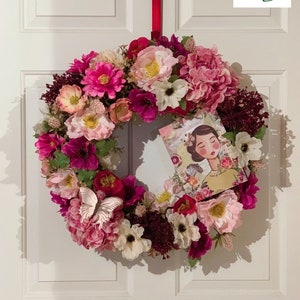 Breast Cancer Awareness Wreath: Pink Floral Hope & Courage Gift
