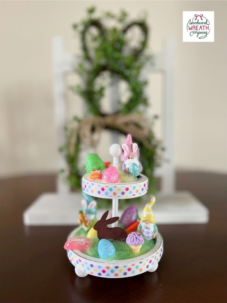 Mini Tiered Tray Mini Easter Tiered Tray Easter Gnome Tiered Etsy