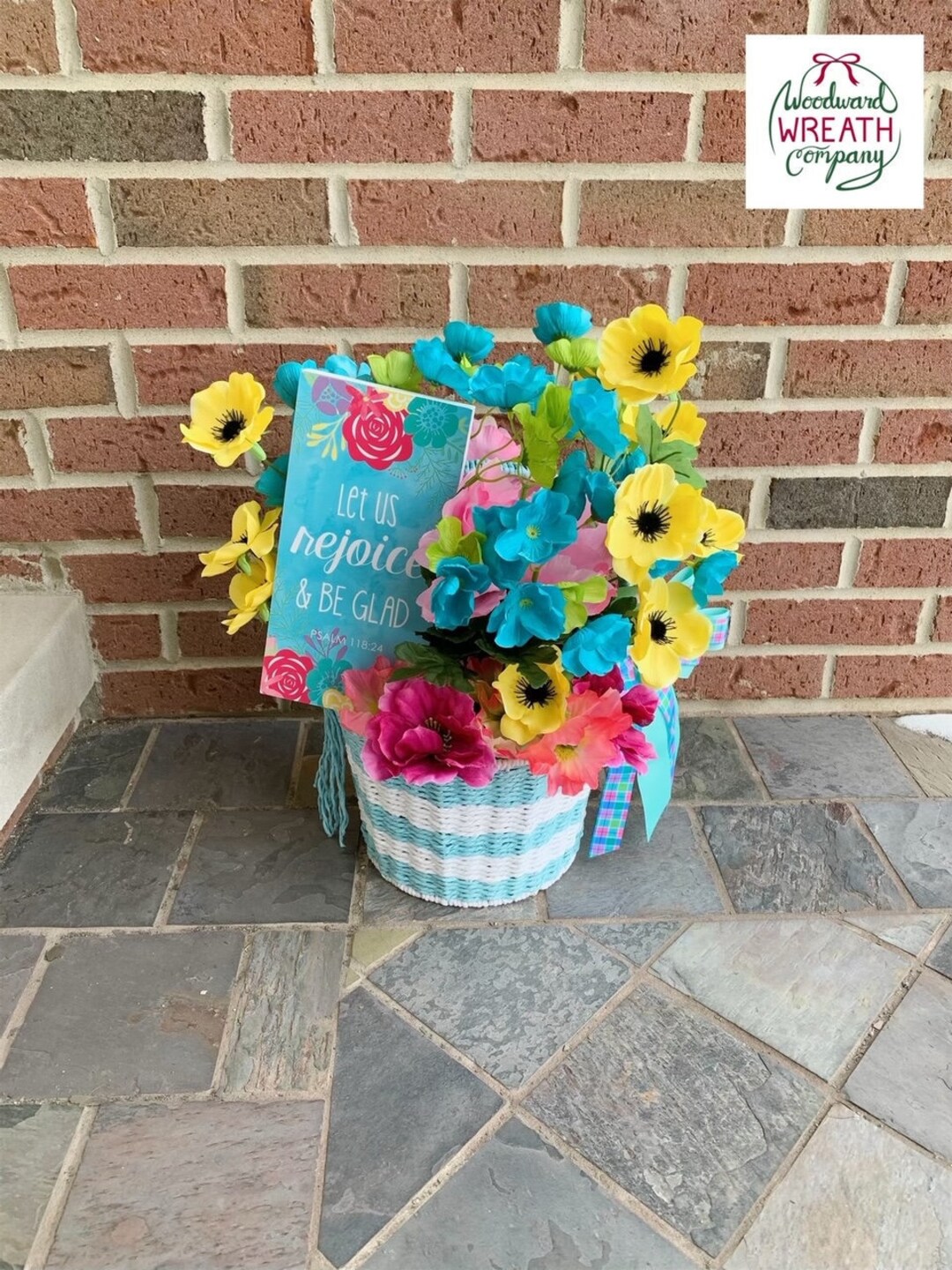 Easter Basket Centerpiece, Religious Easter Centerpiece, Let Us Rejoice