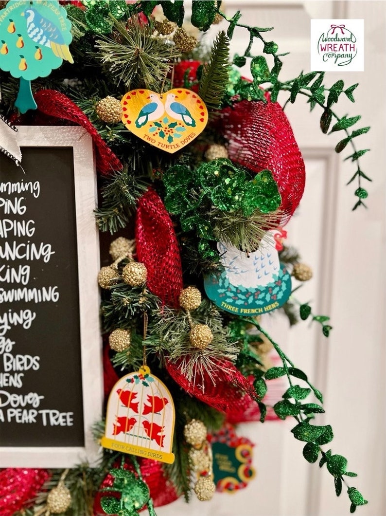 12 Days of Christmas Wreath Twelve Days of Christmas Wreath Etsy