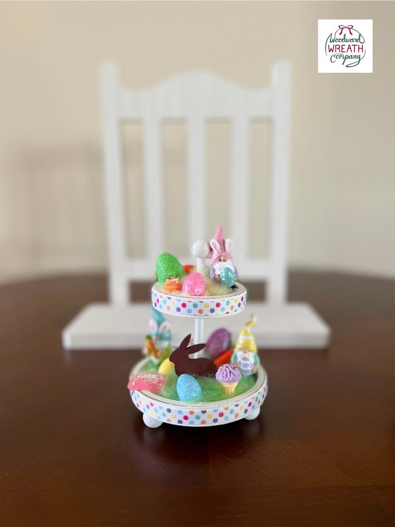 Mini Tiered Tray Mini Easter Tiered Tray Easter Gnome Tiered Etsy