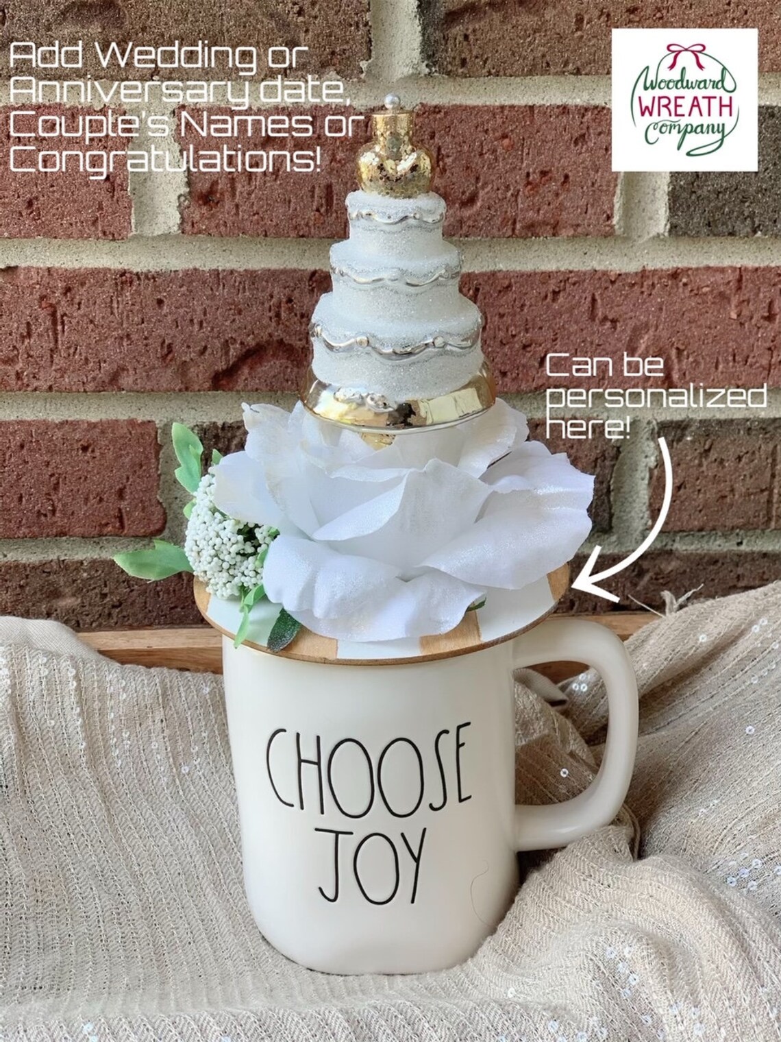 Wedding Cake Mug Topper Wedding Mug Topper Anniversary Cake Etsy