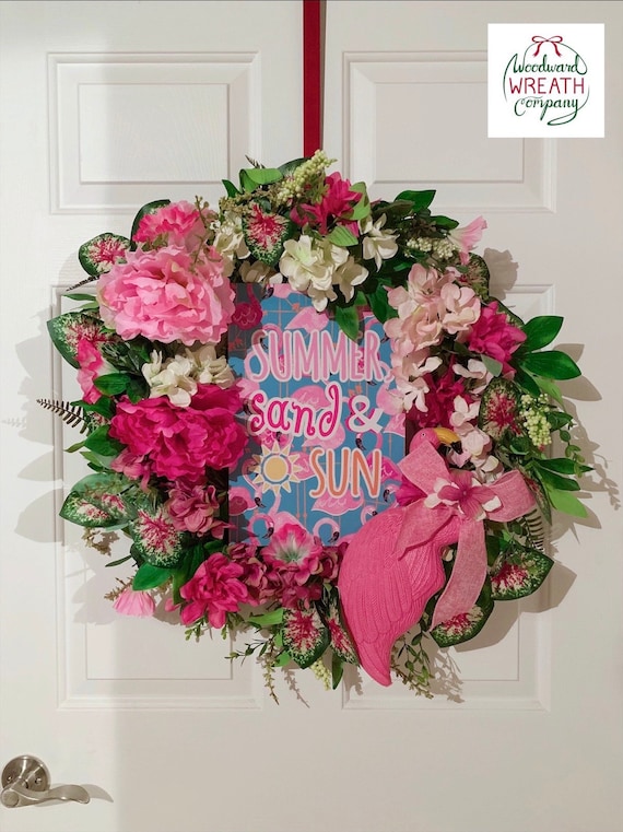 Image of Flamingo hydrangea wreath