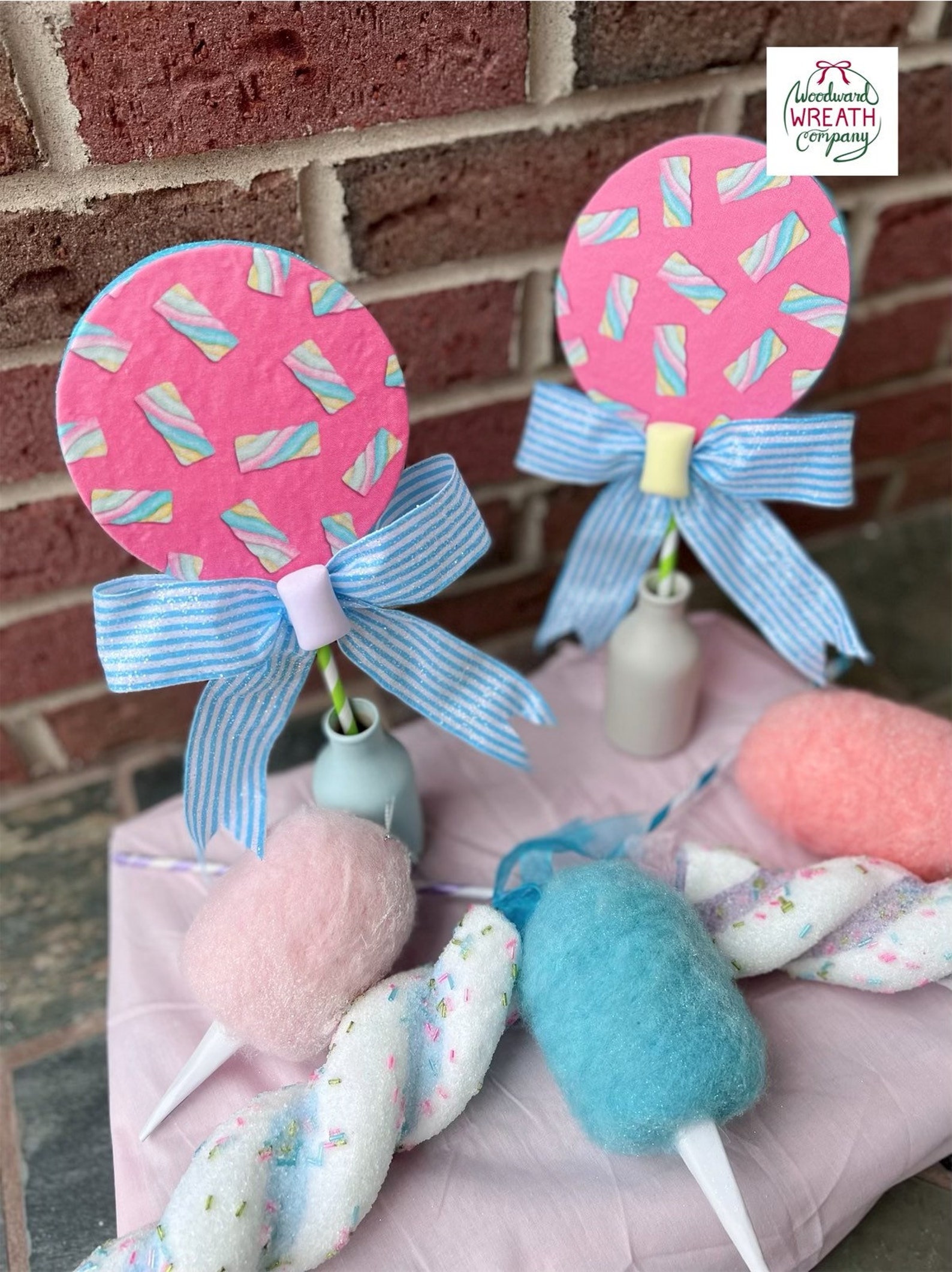 Pastel Marshmallow Lollipops Twisted Marshmallow Decor Fake Etsy