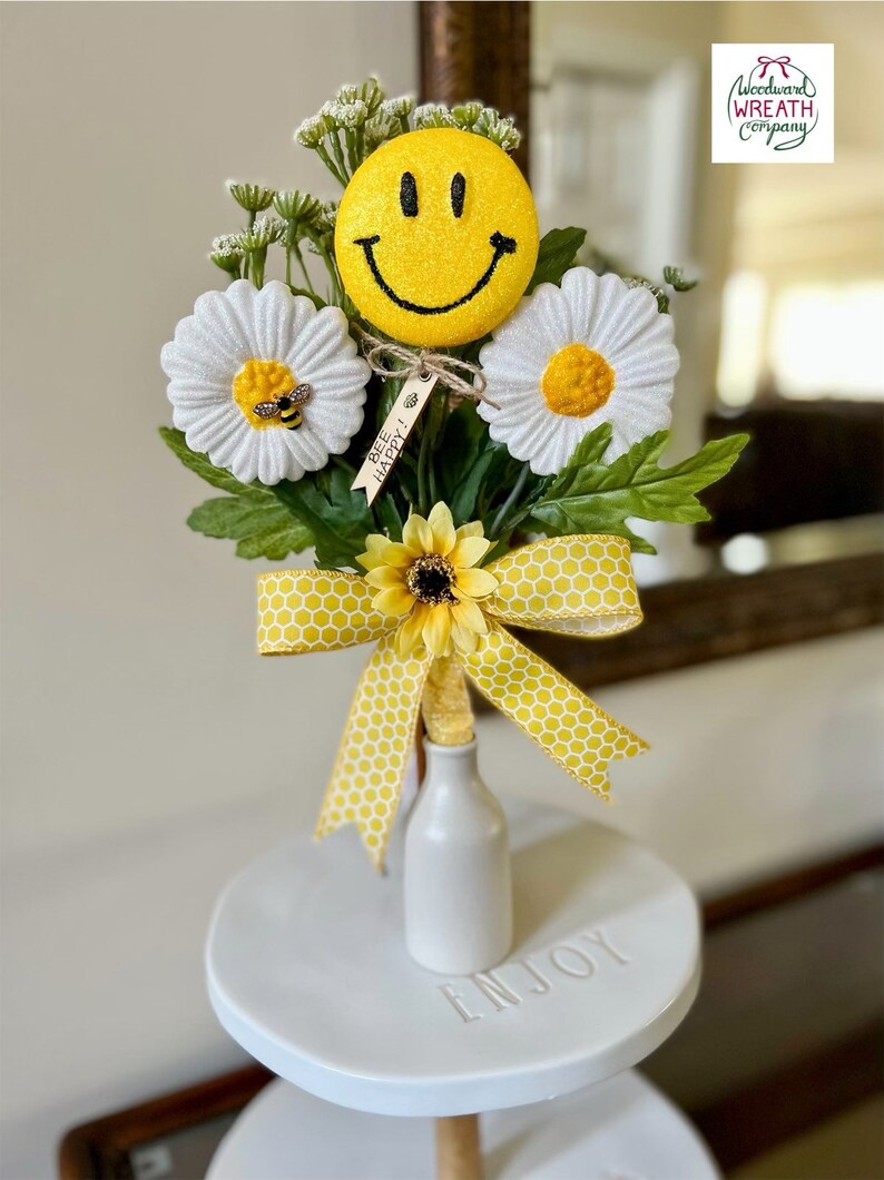 Smiley Face Bouquet Mini Bee Bouquet Mini Summer Bouquet - Etsy