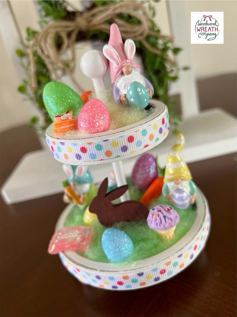Mini Tiered Tray Mini Easter Tiered Tray Easter Gnome Tiered Etsy