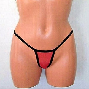 Red Sheer Spandex mesh Banded Thong Pantie Lingerie Sunwear