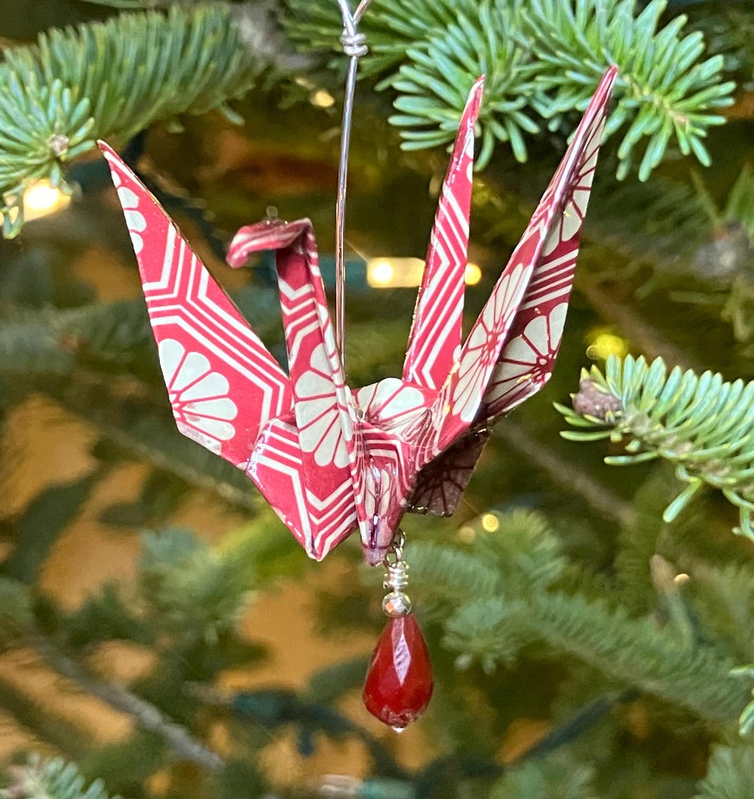 Handmade Origami Crane Christmas Tree Ornament - Etsy
