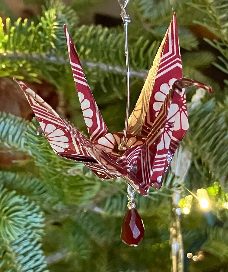 Handmade Origami Crane Christmas Tree Ornament - Etsy
