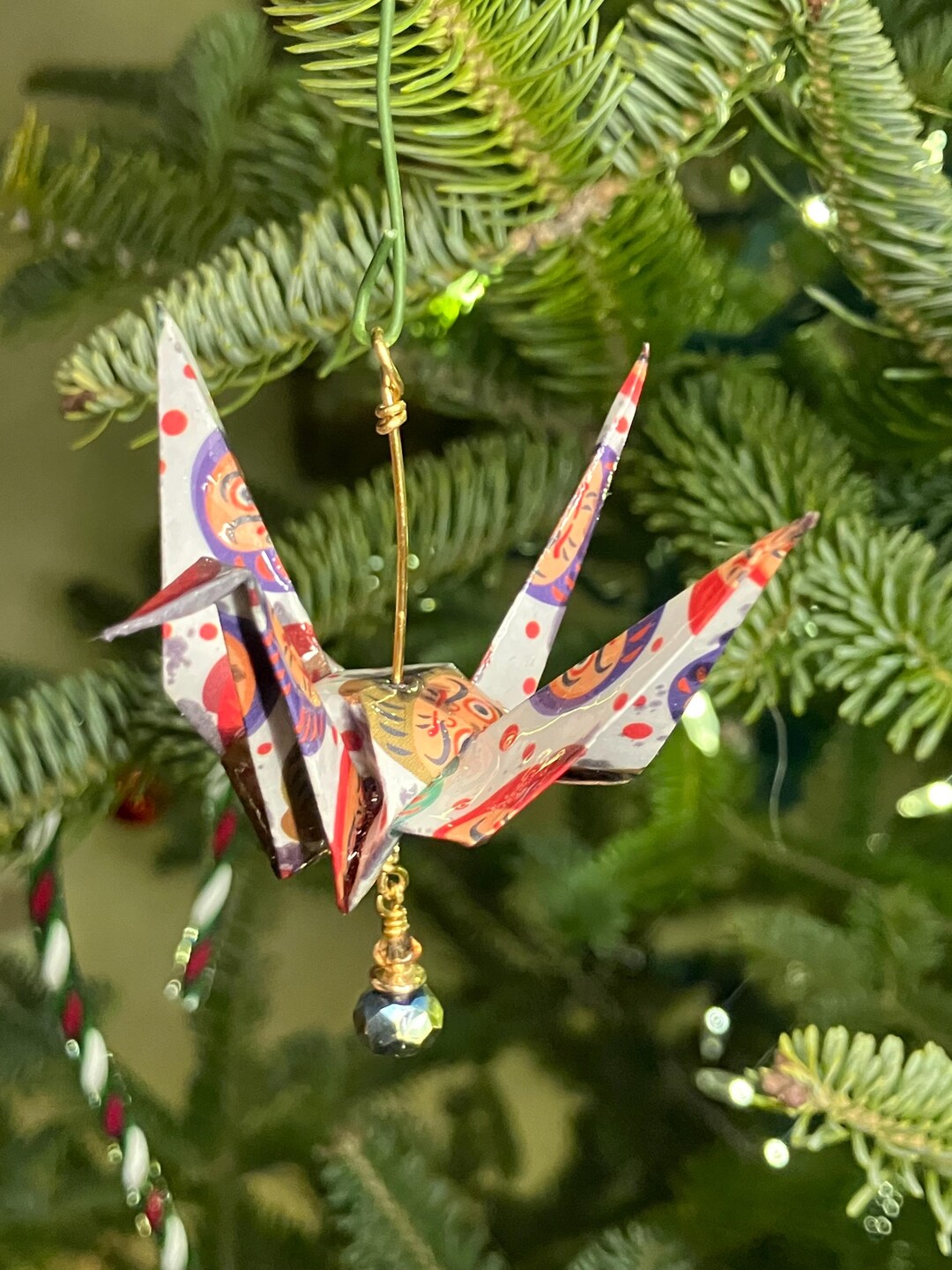 Handmade Origami Crane Christmas Tree Ornament - Etsy