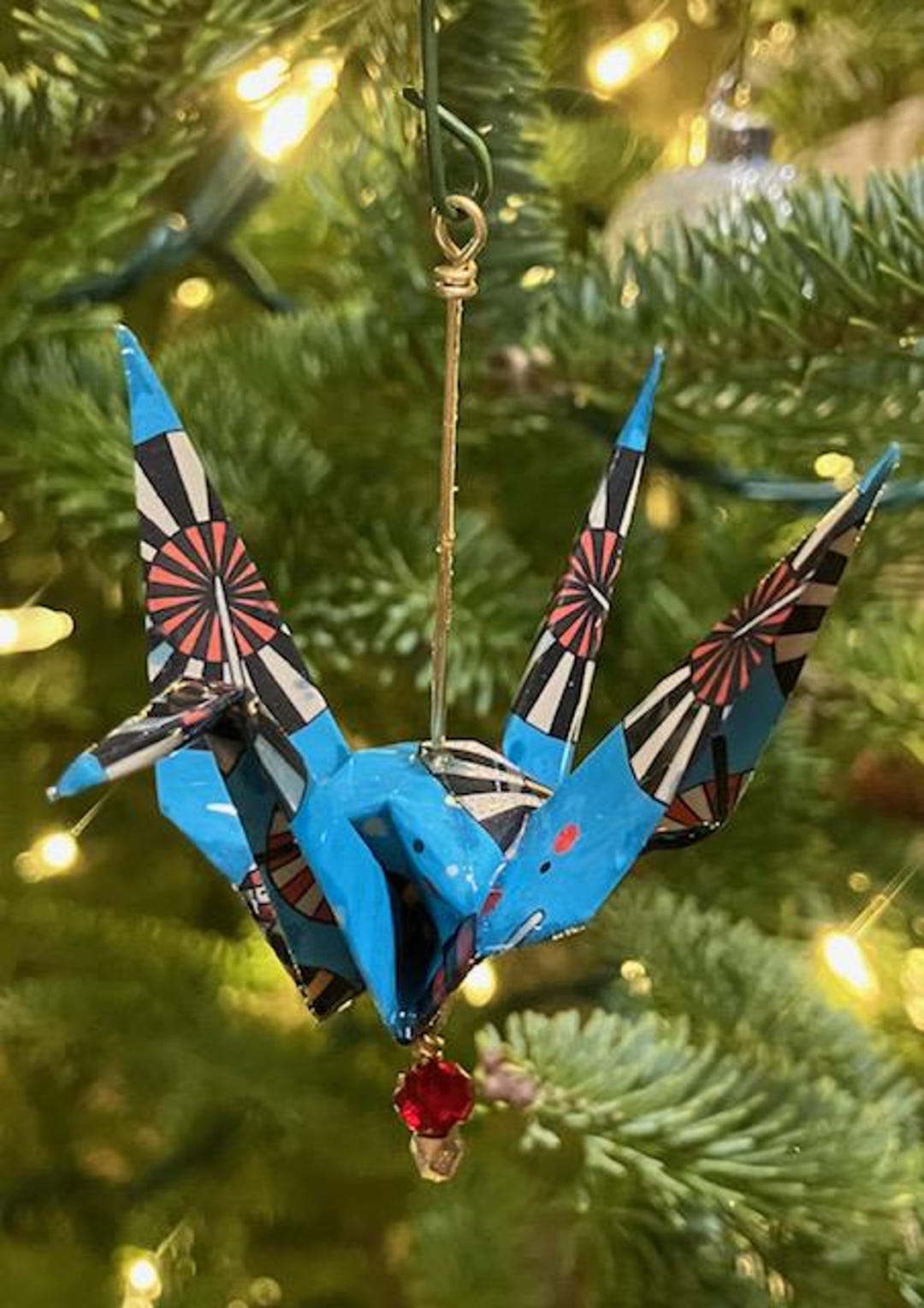 Handmade Origami Crane Christmas Tree Ornament, Blue - Etsy
