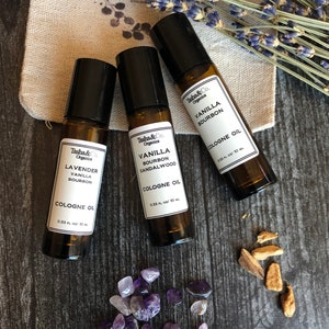 COLOGNE OILS for MEN - Lavender and Vanilla Collection - SensualEarthy - Natural - Vegan - Essential Oils| For Sensitive Skin | Unisex