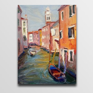 Venice Italy Oil Painting on Canvas Original European Wall