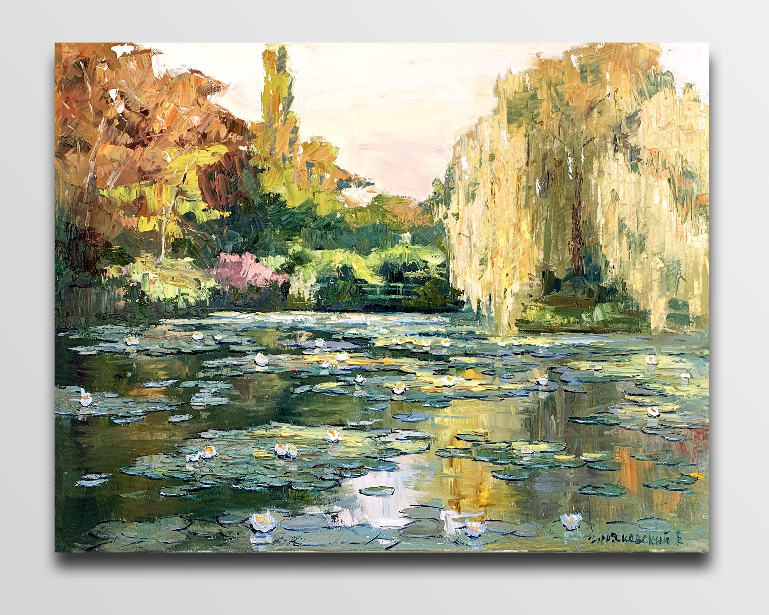 Seerose Gemälde Teich Malerei Seerose Kunst Impressionismus Öl Etsy
