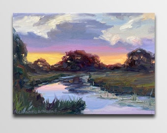 Autumn oil painting River Artwork River painting Riverscape Painting River Painting Oil Ukrainian Art Ukrainian painting