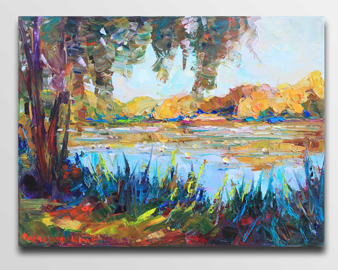 Seerose Gemälde Teich Gemälde Seerose Kunst Impressionismus Öl Fluss