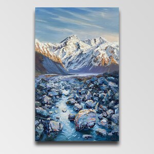 River painting oil Alps oil painting Rocky Mountains Alps landscape oil Rocky Mountains Winter painting oil Painted rocks Original painting