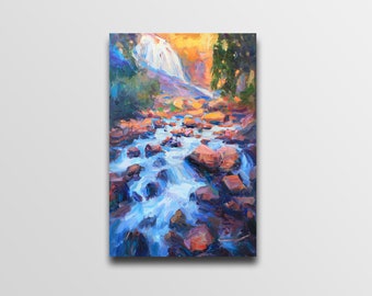 川の石 川のアートワーク 川の絵画 川の風景画 川の絵画 油絵 風景画