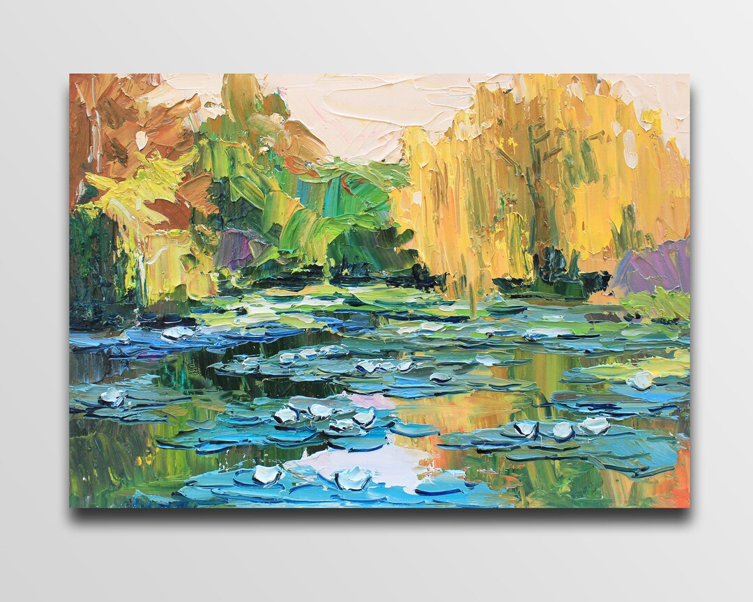 Seerose Gemälde Teich Malerei Seerose Kunst Impressionismus Öl Etsy.de