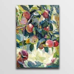 Apples painting oil Fruit Painting Apples Impressionism oil Original Art Wall Decor Kitchen Art Fruit Still Life