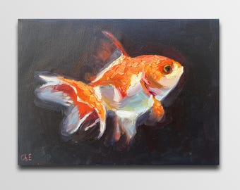 Koi Fish Painting koi fish fish pond painting koi fish art koi carp original painting