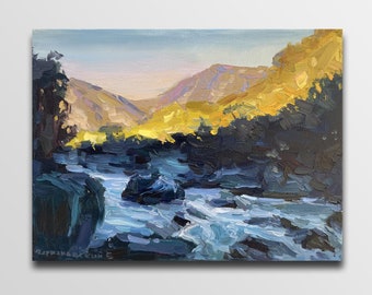 美術品・アンティーク・コレクション 油彩画 アルノ川の夕ぐれ 壁掛け 絵画