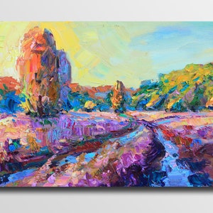 River Artwork River painting Riverscape Painting River Painting Oil Landscape painting Housewarming gift Plein air painting