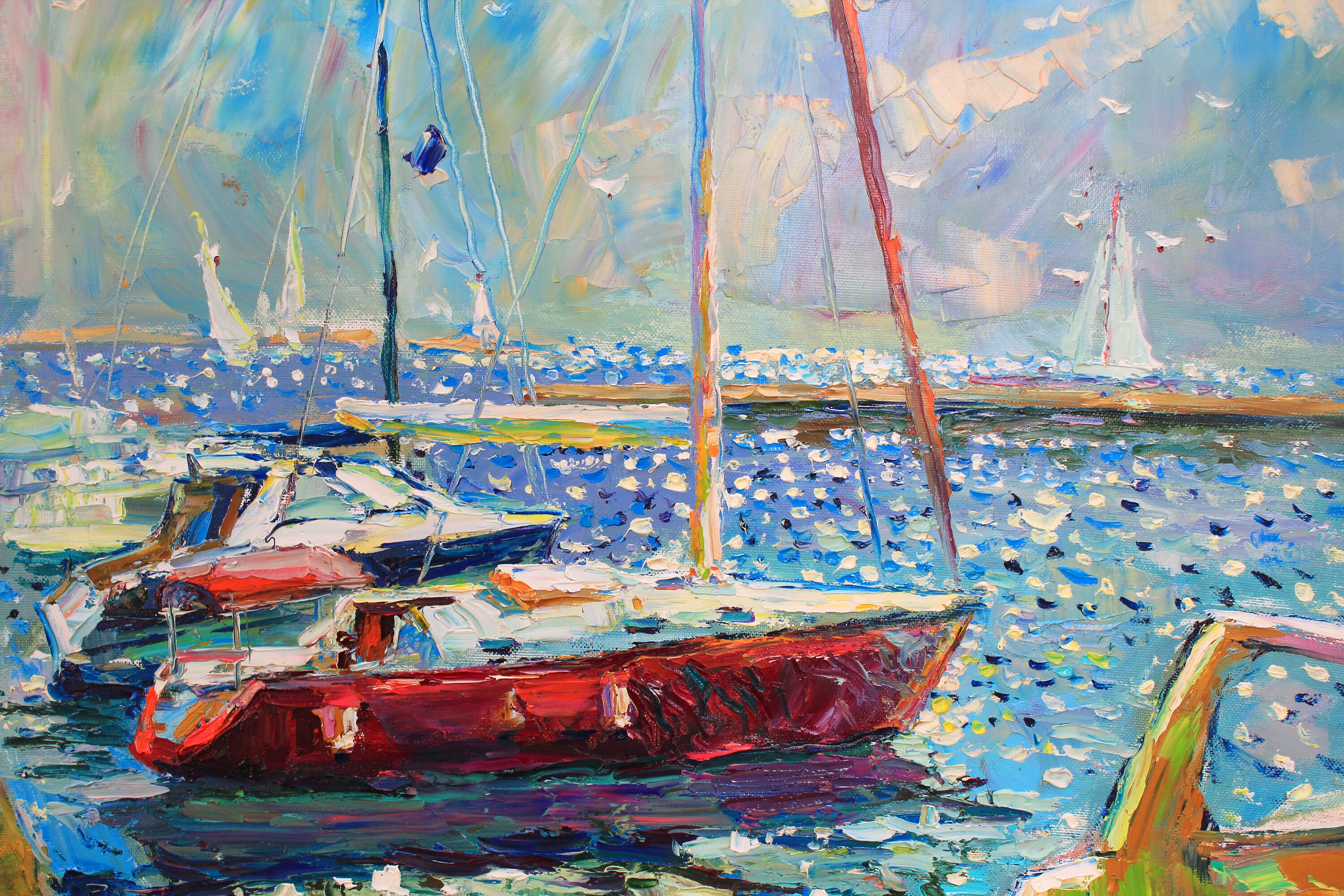 Yacht painting oil Marine Painting Yacht art Sea Oil Painting Etsy