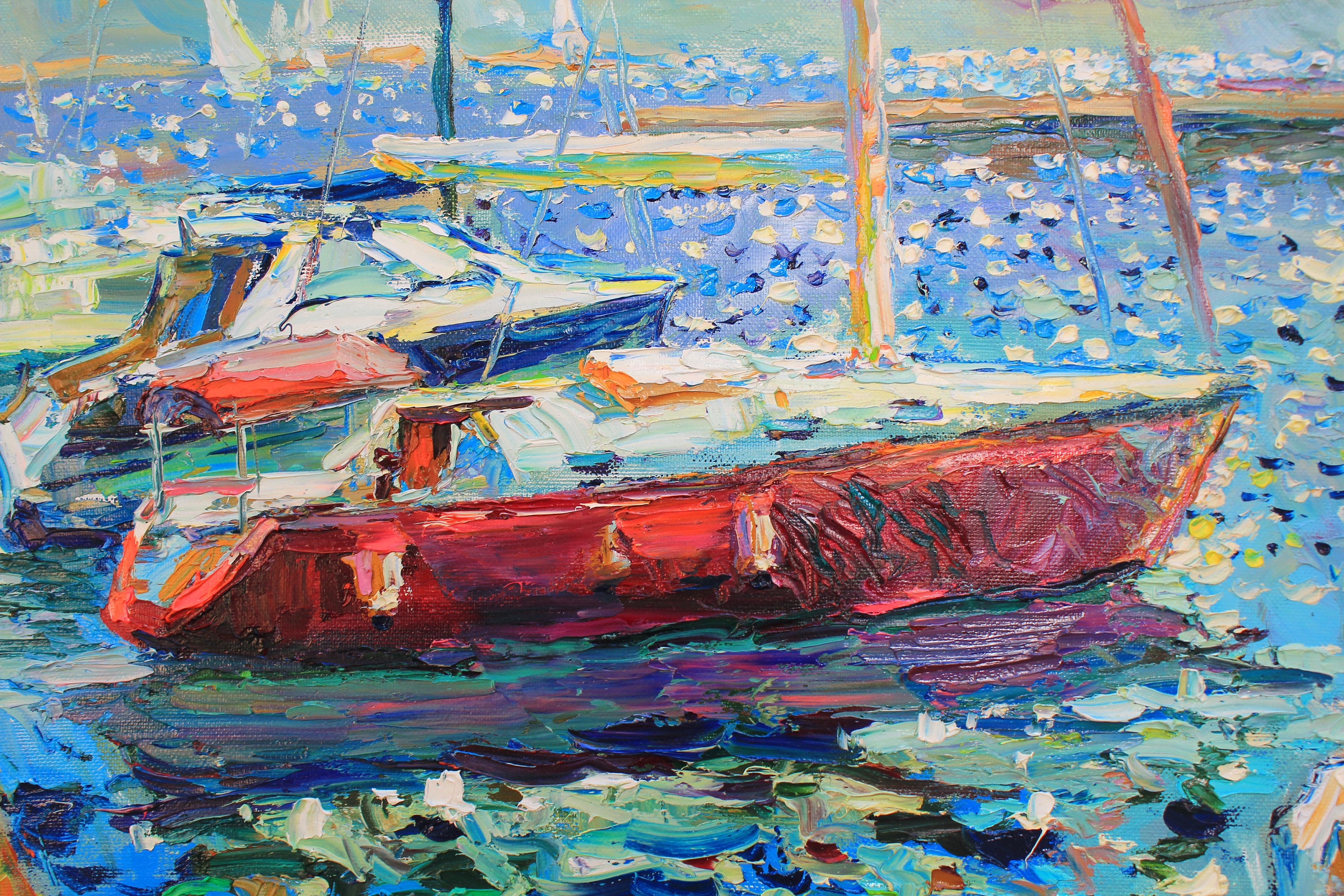 Yacht painting oil Marine Painting Yacht art Sea Oil Painting Etsy