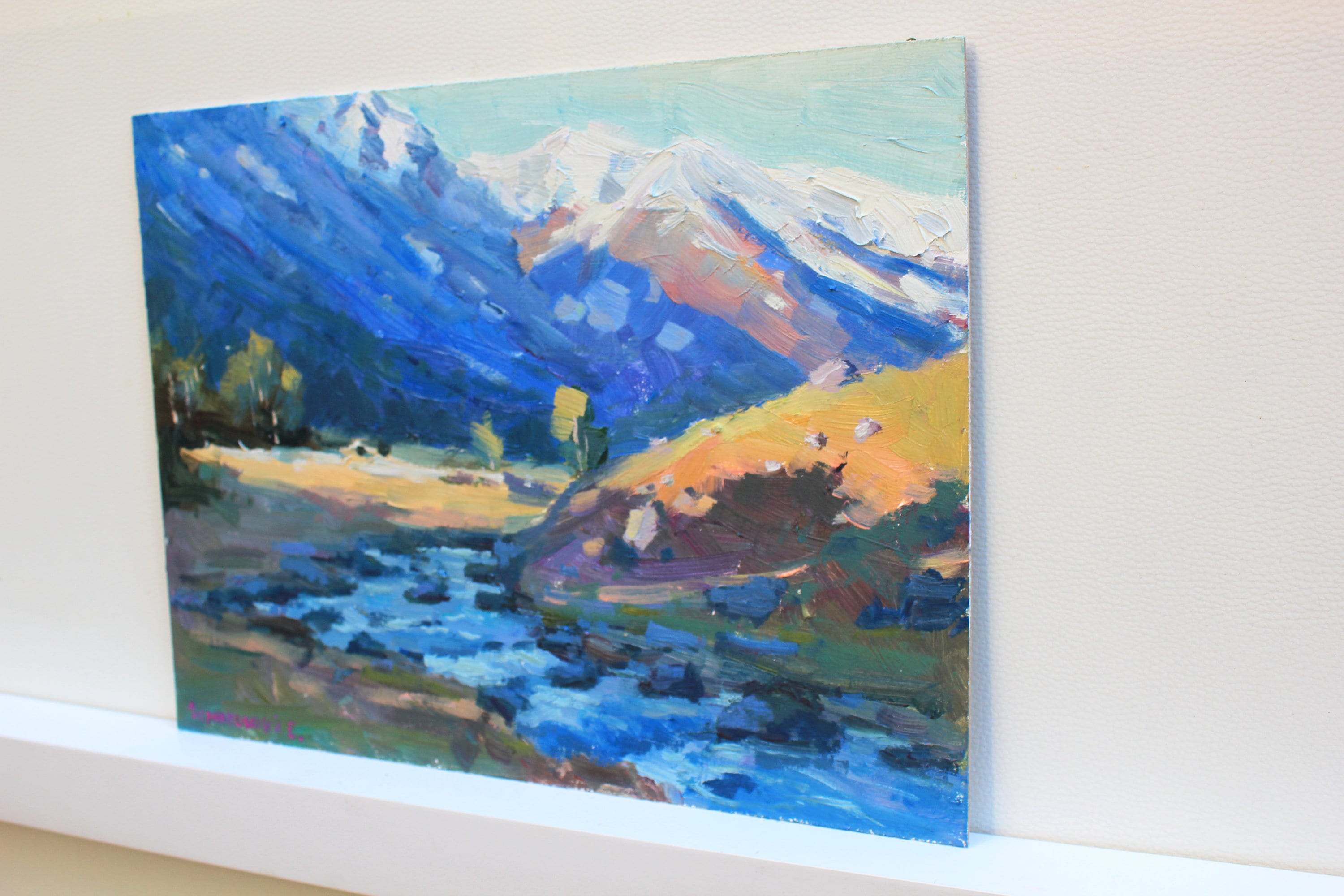 油彩画 川の風景 金色フレーム付き il_fullxfull.3409225553_oplf.jpg