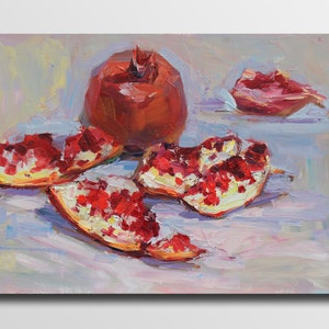 Red Pomegranate Grenades painting Pomegranate art Pomegranate Decor still life  fruit Original Fruit Art Housewarming gift
