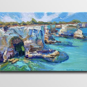 Sea Rocks Painting rocks Rocks For Painting Sea painting oil Painting rocks sea Impressionism oil Home decor Original painting