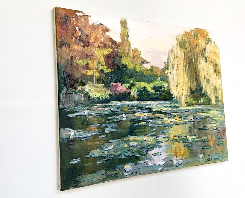 Seerose Gemälde Teich Malerei Seerose Kunst Impressionismus Öl Etsy