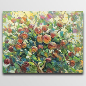 Apples painting oil Fruit Painting Apples Impressionism oil Original Art Wall Decor Kitchen Art Fruit Still Life