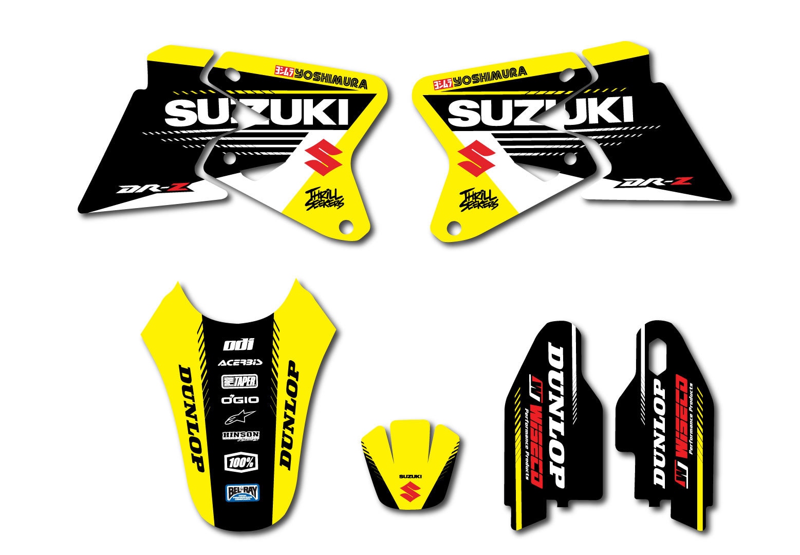 SUZUKI DRZ 400 E SM Graphics Kit Decal Design Stickers Motocross MX Enduro  99-17