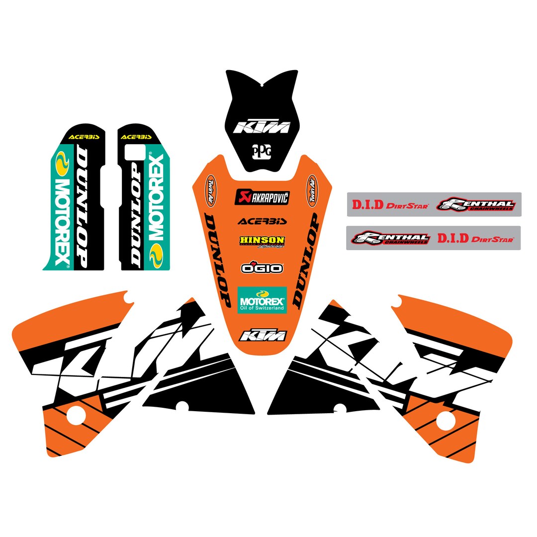 KTM Orange Factory Graphics Decals Kit for EXC 250 300 350 400 Etsy