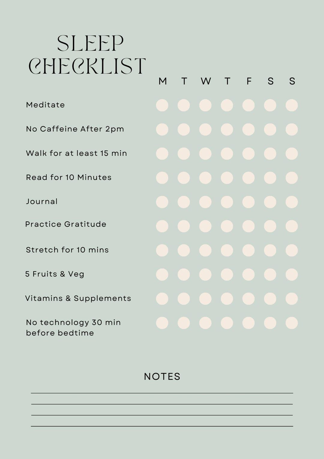 Printable Sleep Hygiene & Night Routine Checklist - Etsy UK