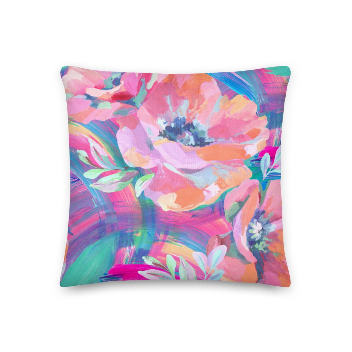 Pink and Purple Throw Pillow Floral Pillow Flower Throw Etsy