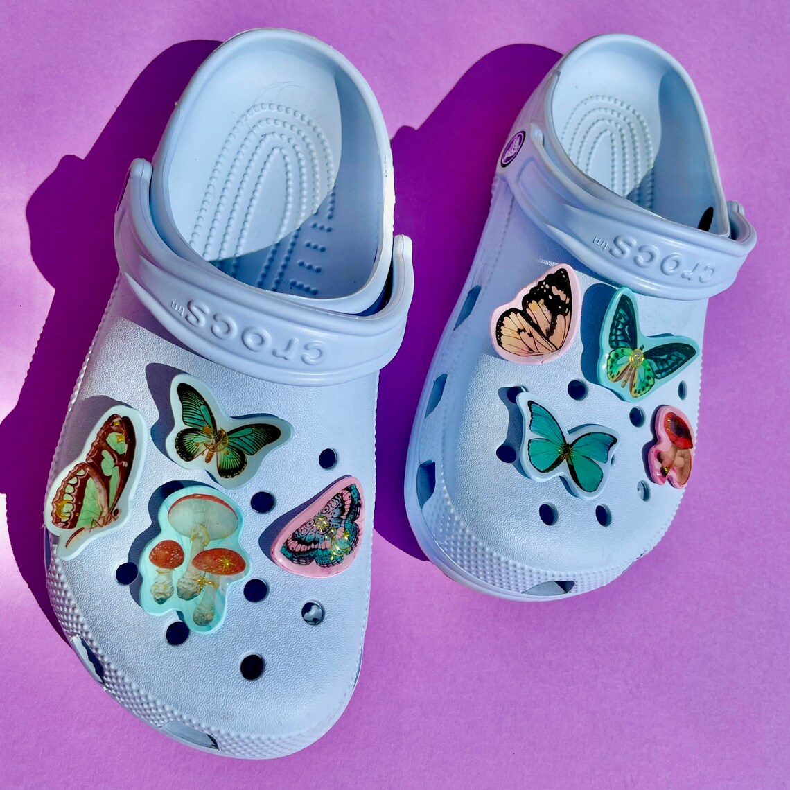 Crocs Charms Mushroom and Butterfly charms for crocs clogs Etsy