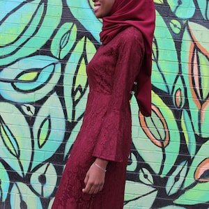 Long Sleeve Maxi Dress Burgundy