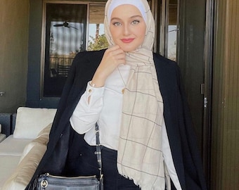 Geruite hijabsjaal (vele kleuren)