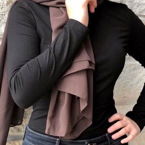 Square Chiffon Hijab Square Hijab, Square Scarf, Headscarf, Hijabi Fashion, Headcover Brown