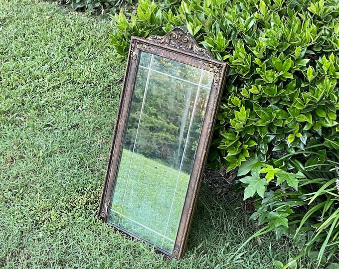 Vintage Wall Mirror Carved Wood Frame Highly Detailed Etsy