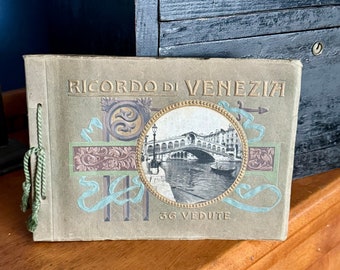 Vintage Album Ricordo di Venezia (Memory of Venice) 36 Vedute (36 Views) Serie No 112 Photo Souvenir Book View of Venice Early 1900's